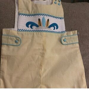 lil Cactus Yellow smocked Baby Romper Sz 18/24mths